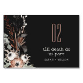 ボホ素朴ゴシックRust Black Botanical 結婚's テーブルナンバー (正面)