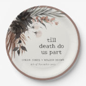 ボホ素朴ゴシックRust Black Botanical 結婚's ペーパープレート (正面)