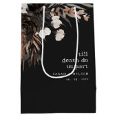 ボホ素朴ゴシックRust Black Botanical 結婚's ミディアムペーパーバッグ (裏面)