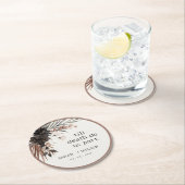 ボホ素朴ゴシックRust Black Botanical 結婚's ラウンドペーパーコースター (インサイチュ)