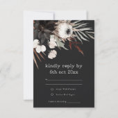 ボホ素朴ゴシックRust Black Botanical 結婚's 出欠カード (正面)