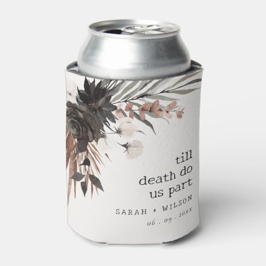 ボホ素朴ゴシックRust Black Botanical 結婚's 缶クーラー (缶正面)