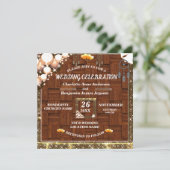 ボホ素朴ゴールデングリッタードリームキャッチャー結婚ズ 招待状 (スタンド正面)