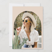 ボホ素朴サボテンのパンパスアーチ写真卒業 招待状 (裏面)