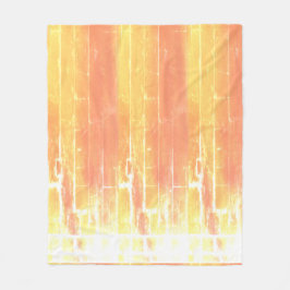 ボホ素朴サマーカジュアルイエローピーチパターン フリースブランケット