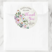 ボホ素朴シックフローラブーケ結婚のラベル ラウンドシール (バッグ)