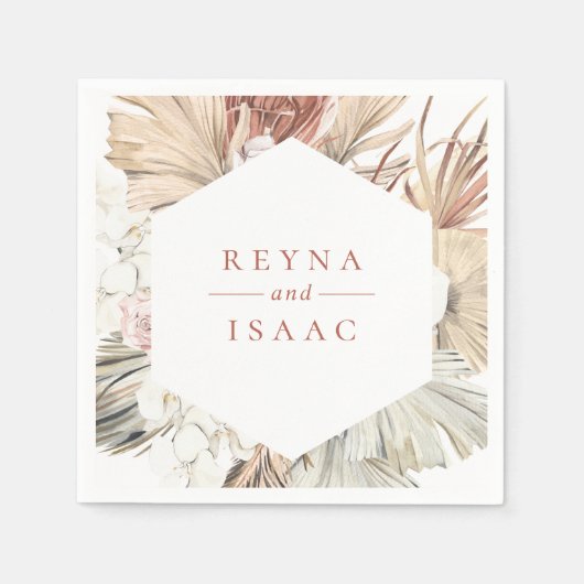 ボホ素朴シック紙ナパーソナライズされたプキンス スタンダードカクテルナプキン (正面)