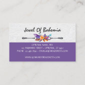 ボホ素朴シック結晶の宝石の羽水色 名刺 (裏面)