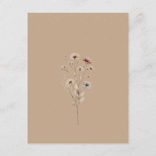 ボホ素朴シック野草花結婚詳細 エンクロージャーカード (裏面)