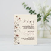 ボホ素朴シック野草花結婚詳細 エンクロージャーカード (スタンド正面)