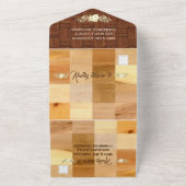 ボホ素朴シック金ゴールドグリッタービーズ結婚ズオール オールインワン招待状 (外側)