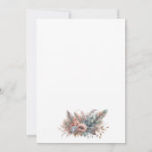 ボホ素朴シルバー&ピンクフローラズ結婚ス 招待状 (裏面)