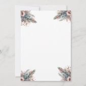 ボホ素朴シルバー&ピンクフローラブライダルシャワー 招待状 (裏面)