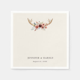 ボホ素朴スタグディアー〔雄ジカの〕枝角結婚ズ婚約 スタンダードカクテルナプキン