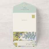 ボホ素朴セージ結婚イエロー オールインワン招待状 (外側)