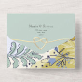 ボホ素朴セージ結婚イエロー オールインワン招待状 (裏面)