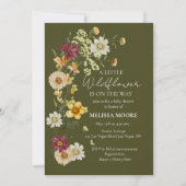 ボホ素朴セージ緑の野草の赤ちゃんシャワー 招待状 (正面)