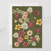 ボホ素朴セージ緑の野草の赤ちゃんシャワー 招待状 (裏面)