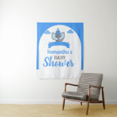 ボホ素朴ゾウ少年の赤ちゃんシャワー背景 タペストリー (インサイチュ)