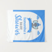 ボホ素朴ゾウ少年の赤ちゃんシャワー背景 タペストリー (正面(横))