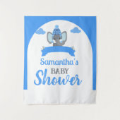 ボホ素朴ゾウ少年の赤ちゃんシャワー背景 タペストリー (正面)