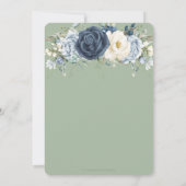 ボホ素朴ダスティブルーアイボリーフローラサー結婚ズ 招待状 (裏面)