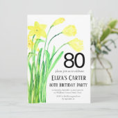 ボホ素朴ダフォディル80番フローラエレガント誕生日 招待状 (スタンド正面)