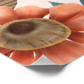 ボホ素朴テラコッタフローラの結婚ウェルカムサイン ポスター (角)