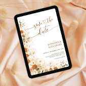 ボホ素朴テラコッタフローラQRコード結婚ズ セーブザデート