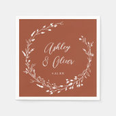 ボホ素朴テラコッタワイルドフラワーフローラ結婚ズ スタンダードカクテルナプキン (正面)