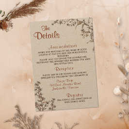 ボホ素朴テラコッタワイルドルフォ結婚ワーの詳細 エンクロージャーカード