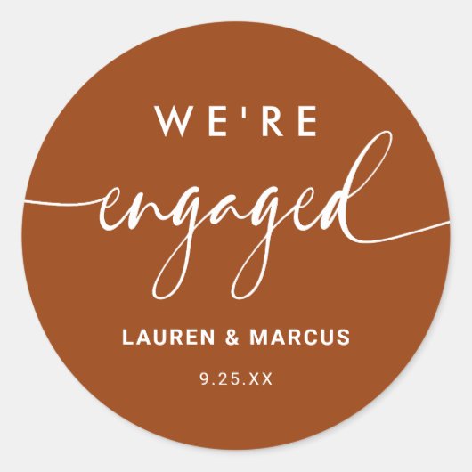 ボホ素朴テラコッタ我々は婚約した婚約 ラウンドシール (正面)