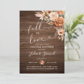 ボホ素朴テラコッタ秋インラブカップルのシャワー 招待状 (スタンド正面)