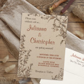 ボホ素朴テ自然ラコッタワイルドフラワー結婚ズ 招待状