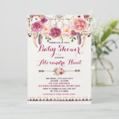 ボホ素朴ドリームキャッチャー赤ちゃんシャワー招待状 招待状 (スタンド正面)