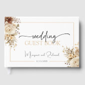 ボホ素朴ニュートラルフローラ結婚ズゲストブック ゲストブック (正面)