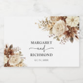 ボホ素朴ニュートラルフローラ結婚ズ スパークリングワインラベル (シングルラベル)