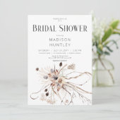 ボホ素朴ニュートラル乾花ブライダルシャワー 招待状 (スタンド正面)