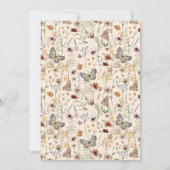 ボホ素朴バタフライ秋ワイルドフラワー結婚ズ 招待状 (裏面)