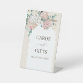 ボホ素朴バラと蘭の花ブライダルShowe 台座サイン (正面)