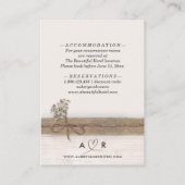 ボホ素朴バーラップウッドワイルドフラワー結婚ズ詳細 エンクロージャーカード (裏面)