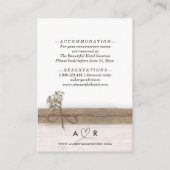 ボホ素朴バーラップウッドワイルドフラワー結婚ズ詳細 エンクロージャーカード (裏面)