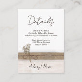 ボホ素朴バーラップウッドワイルドフラワー結婚ズ詳細 エンクロージャーカード (正面)