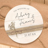 ボホ素朴バーラップフローラウッドワイルドフラワー結婚ズ ラウンドシール