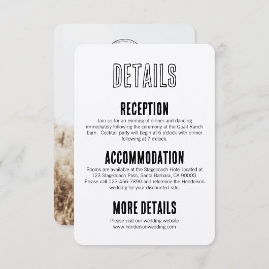 ボホ素朴バーン結婚式招待状エンクロージャカード エンクロージャーカード (正面/裏面)