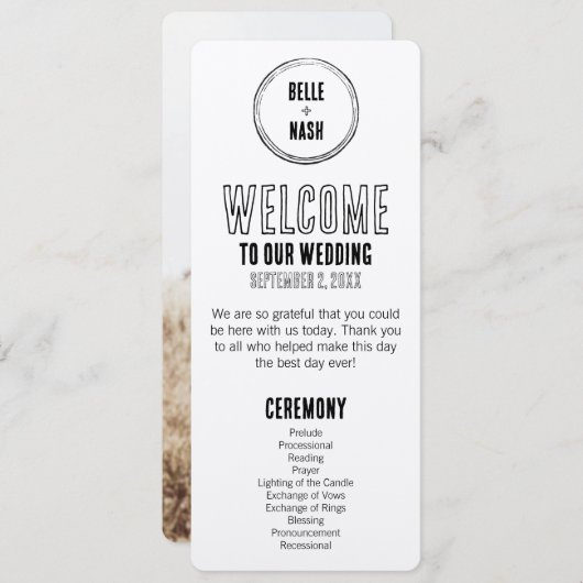 ボホ素朴バーン結婚式 プログラムと写真 (正面/裏面)