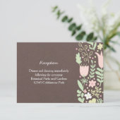 ボホ素朴パステルフラワーリース結婚ズ 招待状 (スタンド正面)