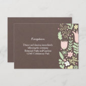 ボホ素朴パステルフラワーリース結婚ズ 招待状 (正面/裏面)