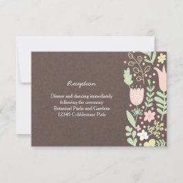 ボホ素朴パステルフラワーリース結婚ズ 招待状