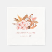 ボホ素朴パンパスオーキッズコットン赤面結婚ズ スタンダードカクテルナプキン (正面)